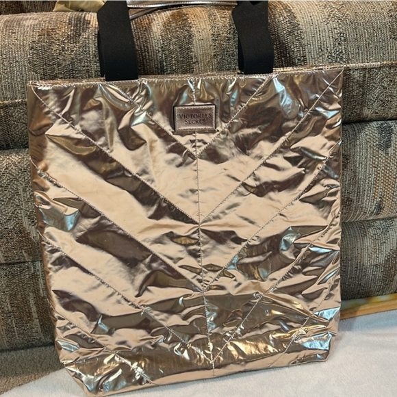 Victoria Secret Golden Bronze Spacious Tote Bag. NWOT - Picture 1 of 4